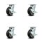Service Caster 5 Inch Rubber on Aluminum Caster Set with Roller Bearings and Brake/Swivel Lock SCC-30CS520-RAR-TLB-BSL-4 - alternate 1